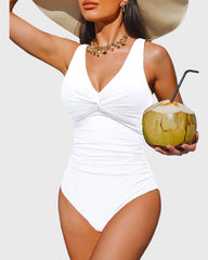 Women Tummy Control One Piece Swimsuit - Push Up Bathing Suit Full Coverage Slimming Swimwear