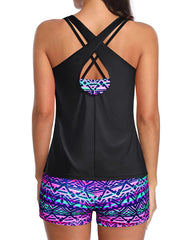 Women 3 Piece Tankini Swimsuits Tummy Control Bathing Suits