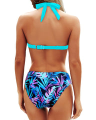 Women Two Piece Bathing Suits Push Up Bikini Set Halter Swimsuit Vintage Swimwear