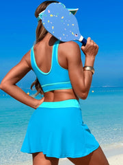 Women High Waisted Bikini Sets Swim Skirt Two Piece Swim Suit