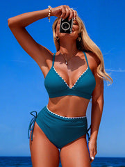 Women Push Up Bikini Set Two Piece Swimsuit V Neck Bathing Suit
