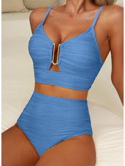 Women 2026 Summer Two Piece Bikini Set U-Wire Cutout High Waisted Swimsuit