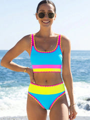 Women Tummy Control 3 Piece Swimsuit with Skirt High Waisted Bikini