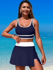 Women High Waisted Bikini Sets Swim Skirt Two Piece Swim Suit