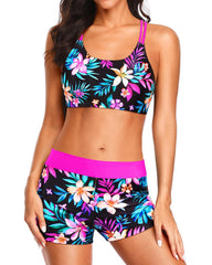 Women 3 Piece Tankini Swimsuits Tummy Control Bathing Suits