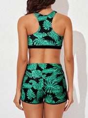 Women Athletic 3 Piece Tankini Swimsuits with Shorts Swim Tank Tops