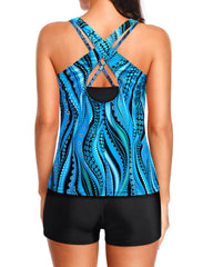 Women 3 Piece Tankini Swimsuits Tummy Control Bathing Suits