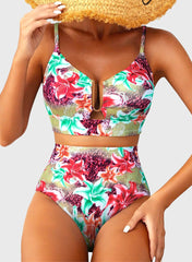 Women 2026 Summer Two Piece Bikini Set U-Wire Cutout High Waisted Swimsuit