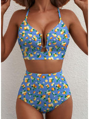 Women 2026 Summer Two Piece Bikini Set U-Wire Cutout High Waisted Swimsuit