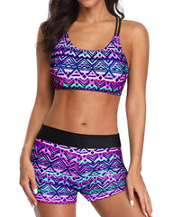 Women 3 Piece Tankini Swimsuits Tummy Control Bathing Suits