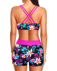 Women 3 Piece Tankini Swimsuits Tummy Control Bathing Suits