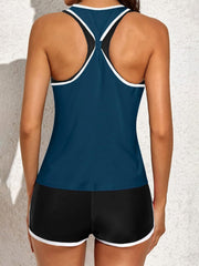 Women Athletic 3 Piece Tankini Swimsuits with Shorts Swim Tank Tops