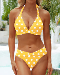 Women Two Piece Bathing Suits Push Up Bikini Set Halter Swimsuit Vintage Swimwear