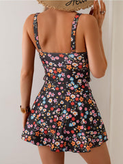 Women Tankini Swimsuit Tummy Control Two Piece Bathing Suit High Waisted Tank Top with Swim Skirt