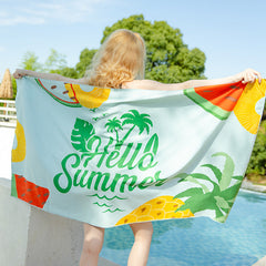 Double Sided Velvet Beach Towel For Seaside Swimming Quick Drying Bath Towel