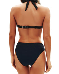 Women Two Piece Bathing Suits Push Up Bikini Set Halter Swimsuit Vintage Swimwear