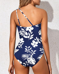 Women One Shoulder One Piece Swimsuit Tummy Control Bathing Suits