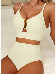 Women 2026 Summer Two Piece Bikini Set U-Wire Cutout High Waisted Swimsuit