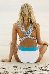 Women High Waist V Neck Tuscany Floral Bikini Set