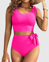 Women Two Piece High Waisted Swimsuits Women Tummy Control Bikini Modest Bathing Suit