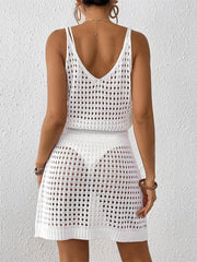 Women Swimsuit Cover Up V Neck Crochet Bathing Suit Bikini Coverups Vacation Cruise Outfits Swimwear Sundress